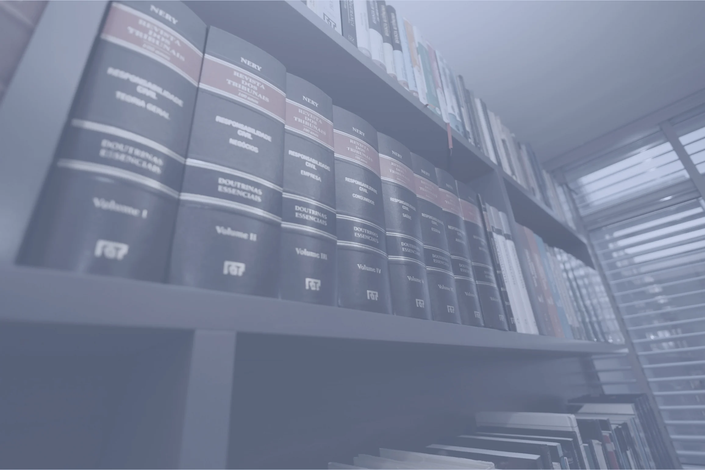 Livros de Direito na biblioteca da Mello e Souza